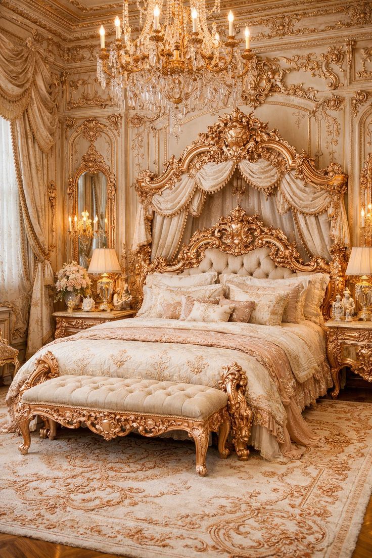 Luxury Wooden Bed Set