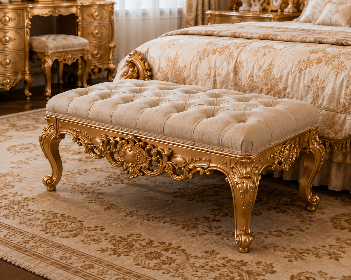 Luxury Wooden Bed Set