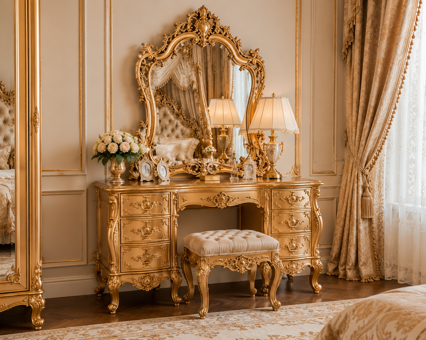 Luxury Wooden Bed Set