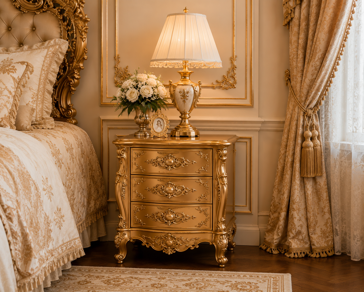 Luxury Wooden Bed Set