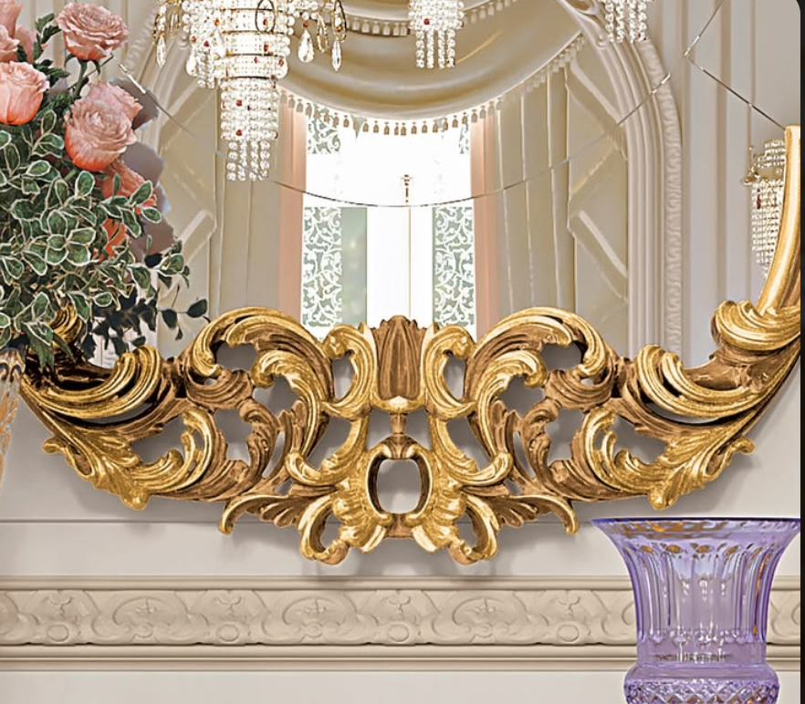 Luxury console mirror with elegant modern frame for stylish home décor