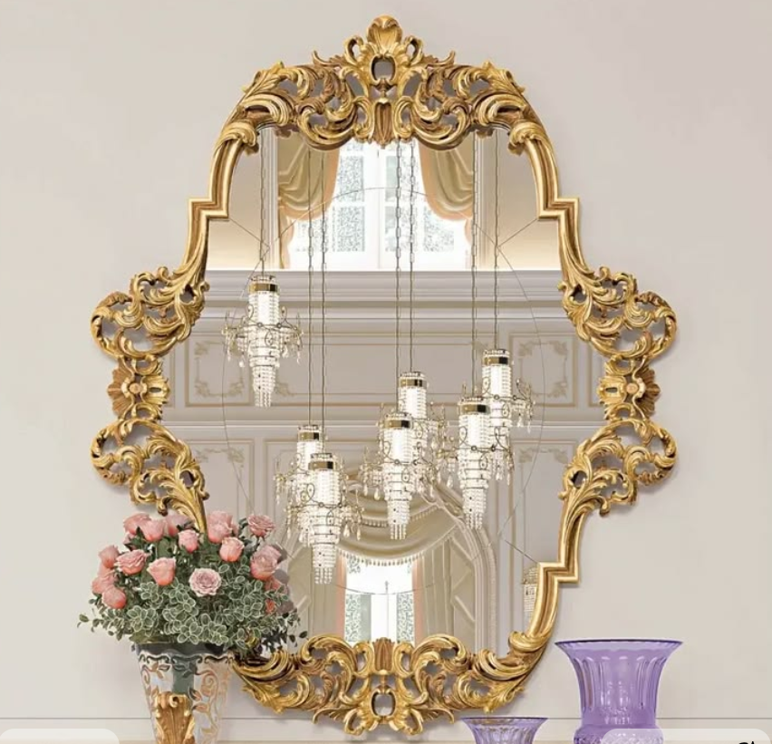 Luxury console mirror with elegant modern frame for stylish home décor