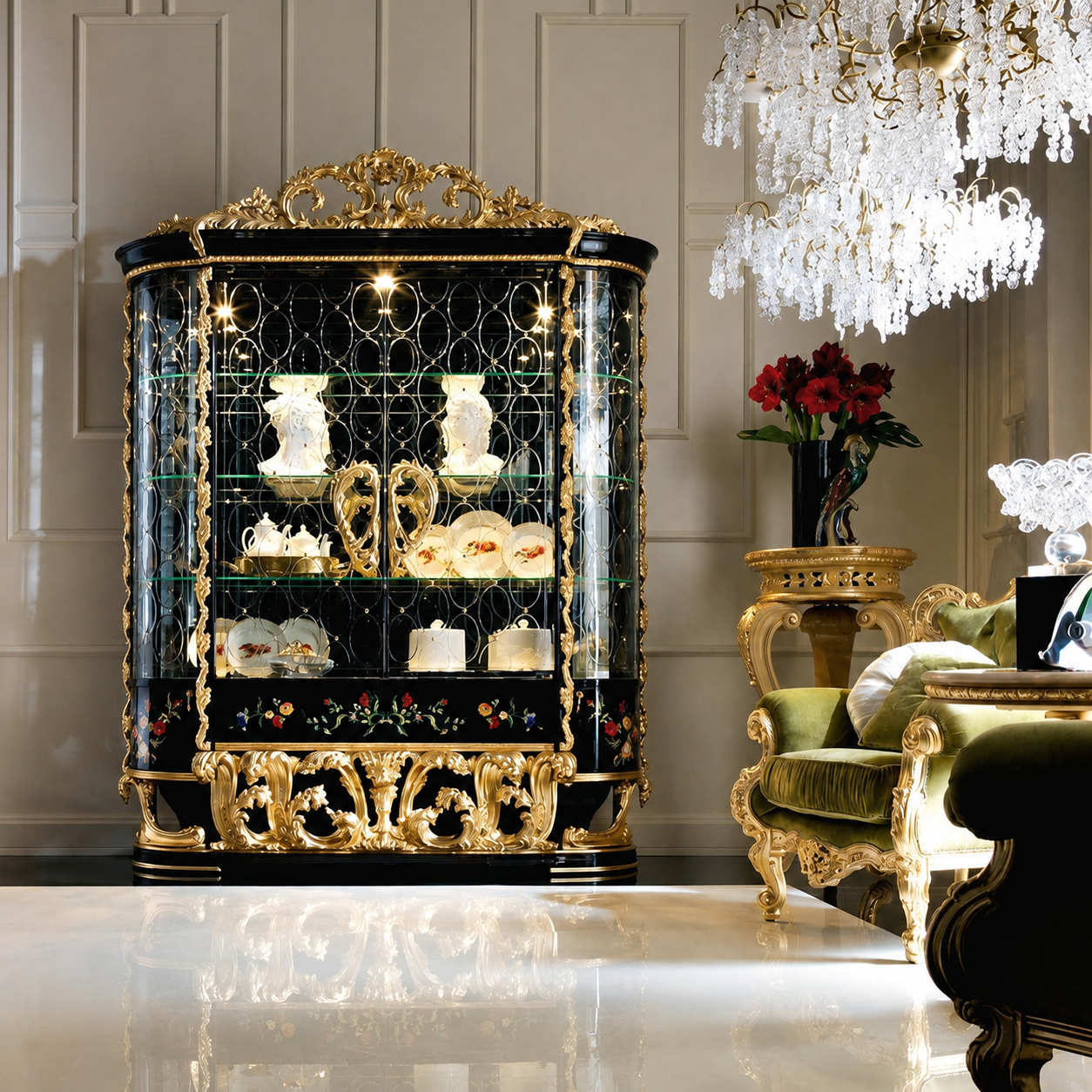 Elegant Elite Showcase with Stylish Display and Storage Design