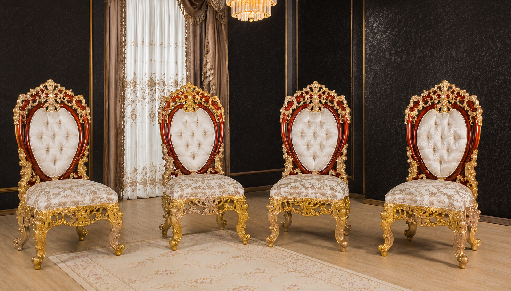 Royal Palace dining set with elegant table and matching chairs