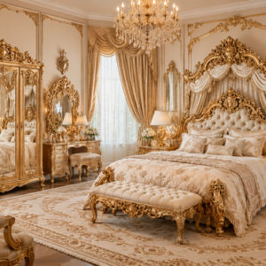 Luxury Wooden Bed Set