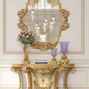 Luxury console mirror with elegant modern frame for stylish home décor