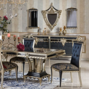 Luxury Royal dining set with elegant table and matching chairs