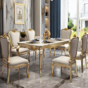 Majestic dining collection set with elegant table and matching chairs