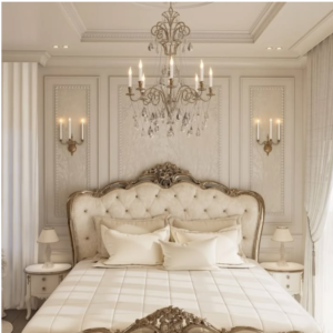 Classic bed set with elegant bedroom design